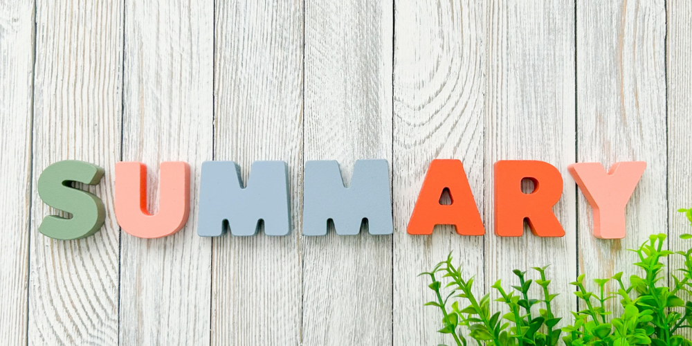 SUMMARYのカラフル文字